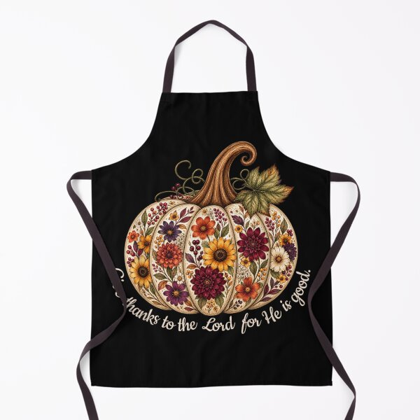 Item preview, Give Thanks To The Lord Autumn Pumpkin Floral Thanksgiving Christian Art designed and sold by ObukiLantara.