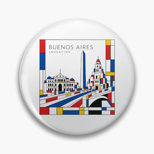 Item preview, Buenos Aires Mondrian style poster 3D designed and sold by CMYKStudio.