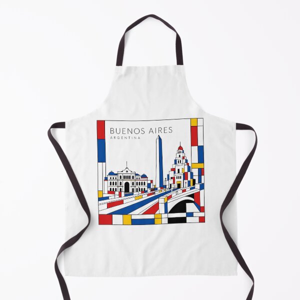 Item preview, Buenos Aires Mondrian style poster 3D designed and sold by CMYKStudio.