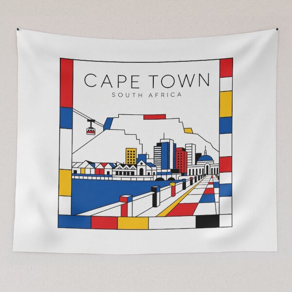 Item preview, Cape Town Mondrian style poster 3D designed and sold by CMYKStudio.