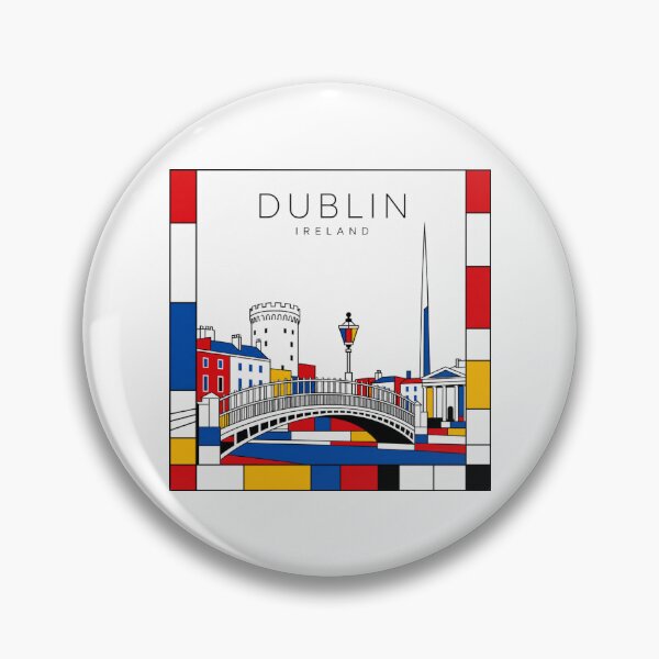 Item preview, Dublin Mondrian style poster 3D designed and sold by CMYKStudio.