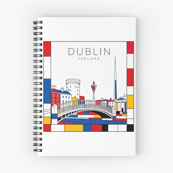 Item preview, Dublin Mondrian style poster 3D designed and sold by CMYKStudio.