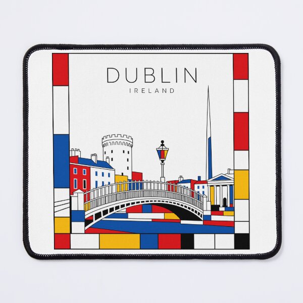 Item preview, Dublin Mondrian style poster 3D designed and sold by CMYKStudio.