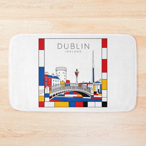 Item preview, Dublin Mondrian style poster 3D designed and sold by CMYKStudio.