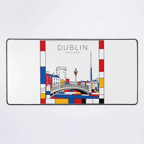 Item preview, Dublin Mondrian style poster 3D designed and sold by CMYKStudio.