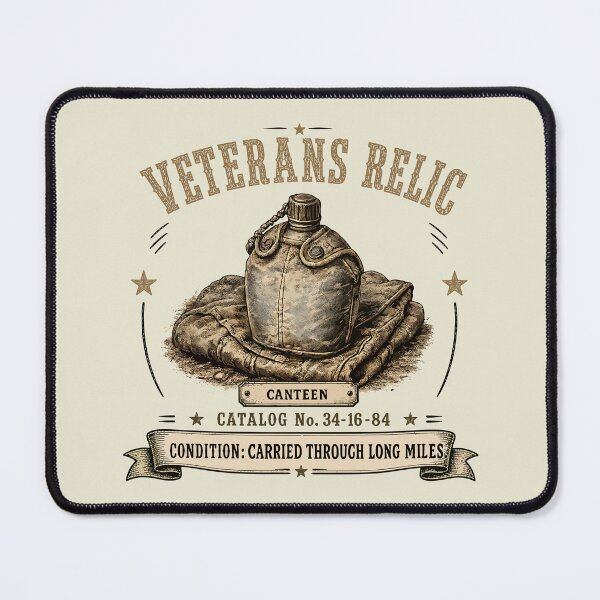 Item preview, Veterans Relic Canteen Vintage Military Engraving designed and sold by Mikoff04-arts.