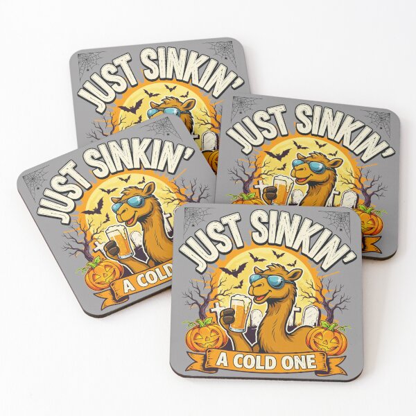 Item preview, Drinking Humour Camel  – Just Sinkin' a Cold One Halloween – Funny Beer T-Shirt designed and sold by Grang Art Artistic Designs.