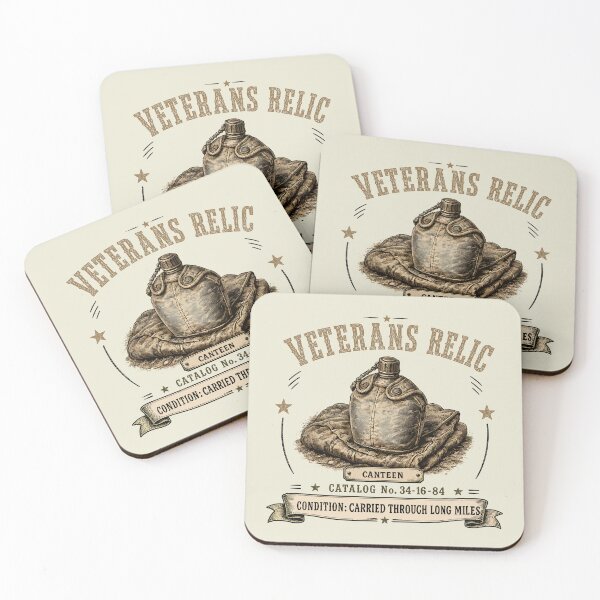 Item preview, Veterans Relic Canteen Vintage Military Engraving designed and sold by Mikoff04-arts.