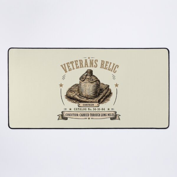 Item preview, Veterans Relic Canteen Vintage Military Engraving designed and sold by Mikoff04-arts.