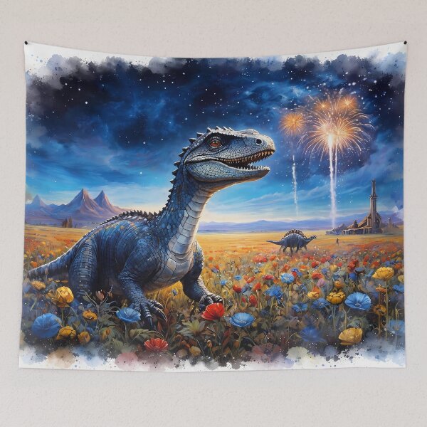 Item preview, Dinosaur in a Field of Flowers designed and sold by cuprum.