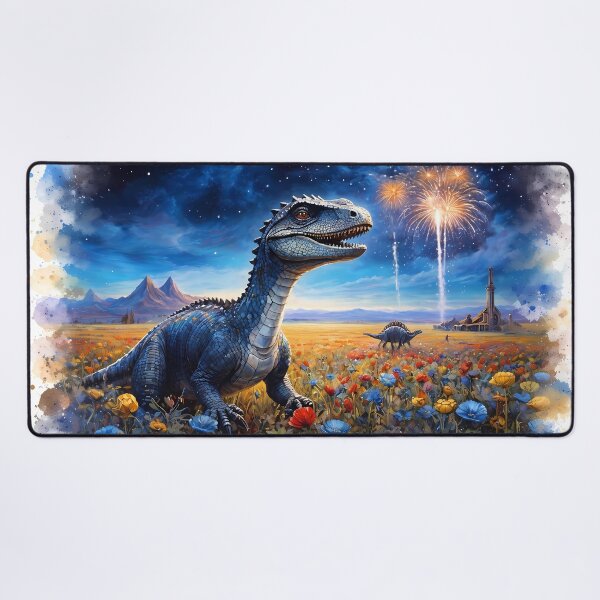 Item preview, Dinosaur in a Field of Flowers designed and sold by cuprum.