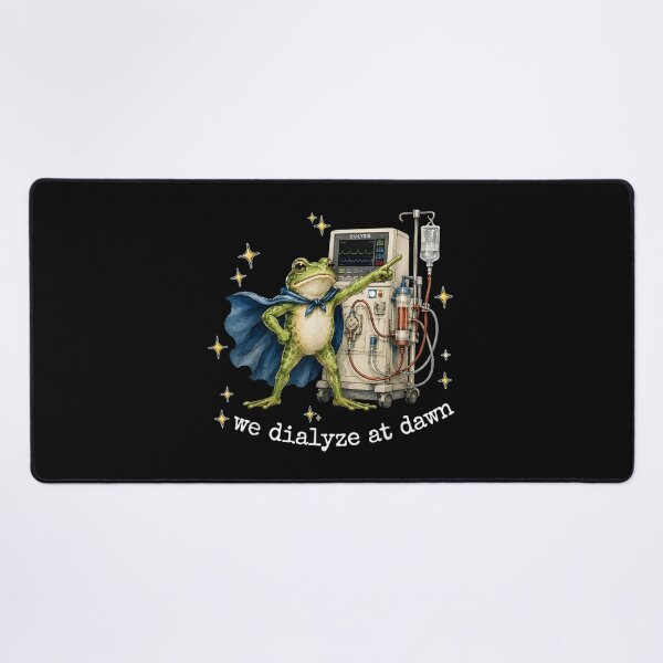 Item preview, We Dialyze At Dawn Superhero Frog Funny Medical Dialysis Nurse Gift designed and sold by ObukiLantara.