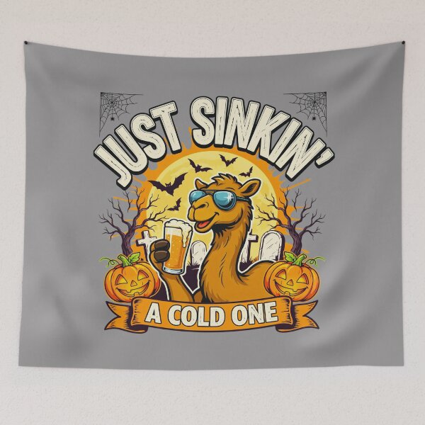 Item preview, Drinking Humour Camel  – Just Sinkin' a Cold One Halloween – Funny Beer T-Shirt designed and sold by Grang Art Artistic Designs.
