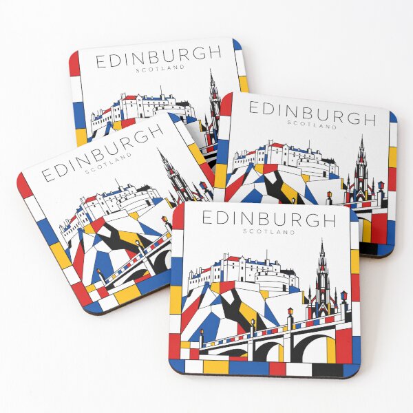Item preview, Edinburgh Mondrian style poster 3D designed and sold by CMYKStudio.