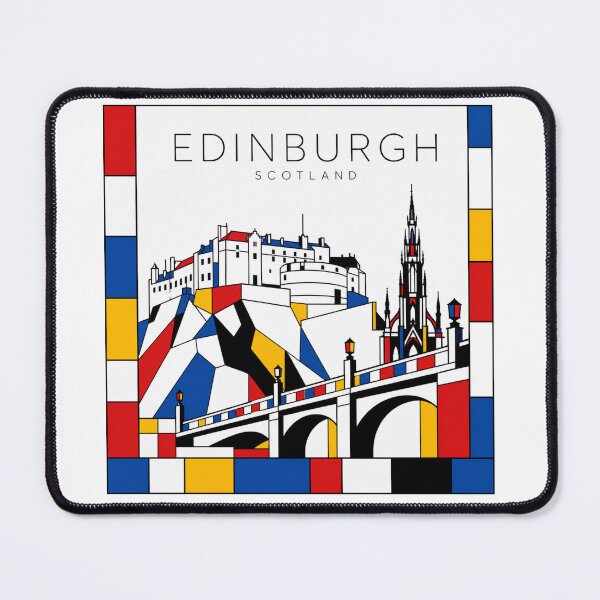 Item preview, Edinburgh Mondrian style poster 3D designed and sold by CMYKStudio.