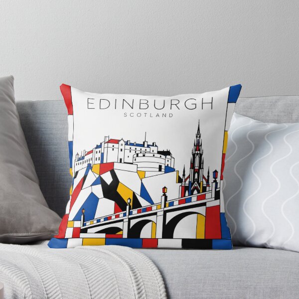 Item preview, Edinburgh Mondrian style poster 3D designed and sold by CMYKStudio.