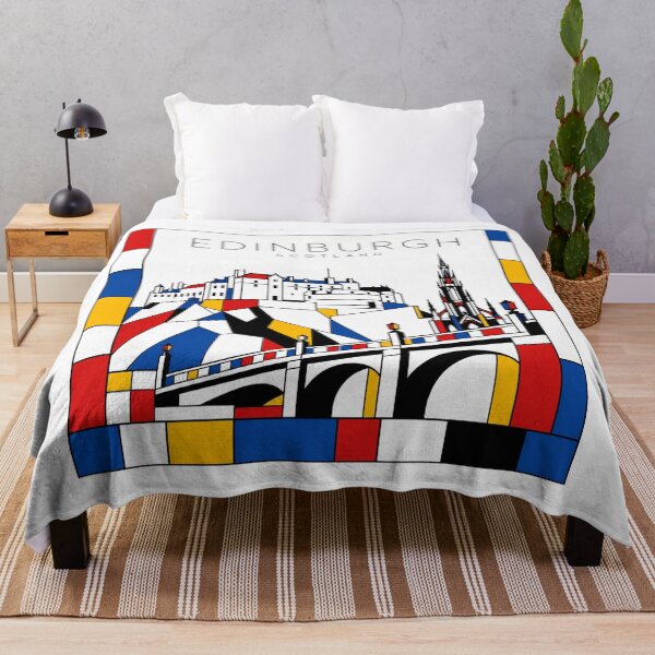 Item preview, Edinburgh Mondrian style poster 3D designed and sold by CMYKStudio.