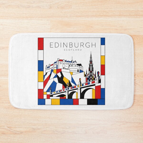 Item preview, Edinburgh Mondrian style poster 3D designed and sold by CMYKStudio.