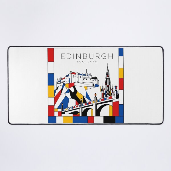 Item preview, Edinburgh Mondrian style poster 3D designed and sold by CMYKStudio.