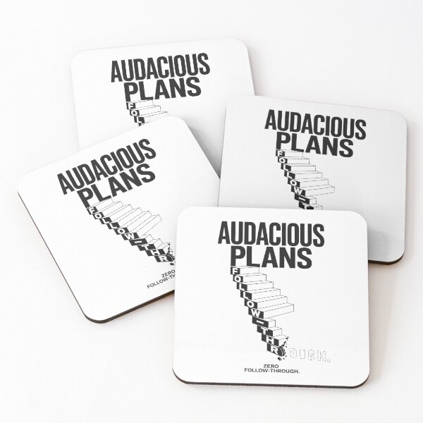 Item preview, Audacious Plans Zero Follow-Through Funny Typography designed and sold by lenalenspod.