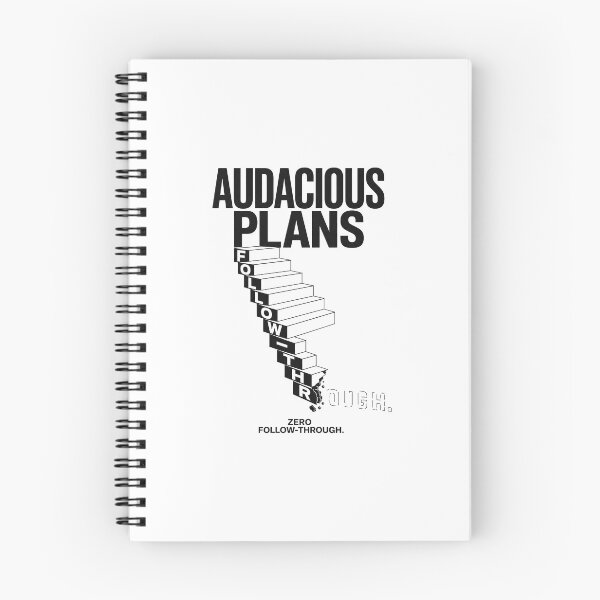 Item preview, Audacious Plans Zero Follow-Through Funny Typography designed and sold by lenalenspod.