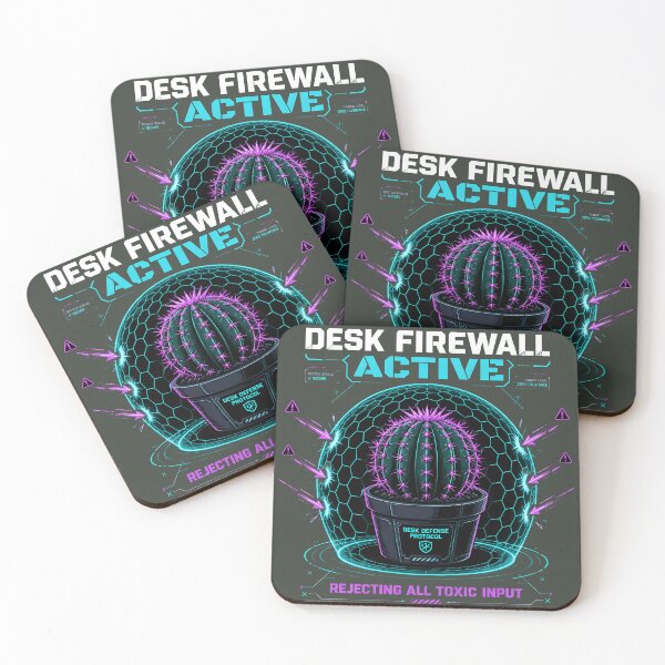 Item preview, Desk Firewall Active Cactus Cyber Security Plant Parent designed and sold by ThirdShiftLab.
