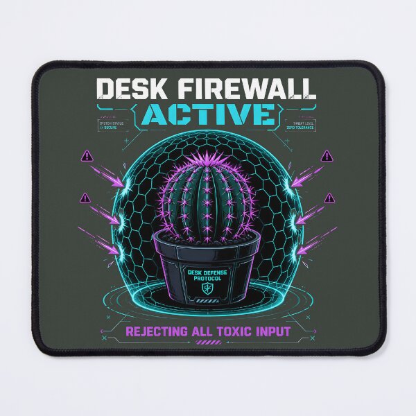 Item preview, Desk Firewall Active Cactus Cyber Security Plant Parent designed and sold by ThirdShiftLab.