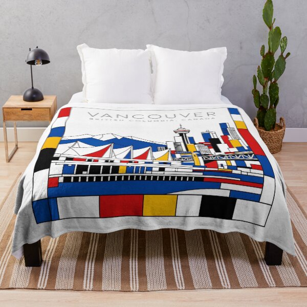 Aperçu de l'œuvre Affiche 3D de style Mondrian de Vancouver créée et vendue par CMYKStudio.
