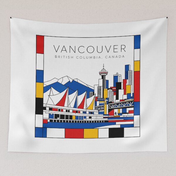 Item preview, Vancouver Mondrian style poster 3D designed and sold by CMYKStudio.
