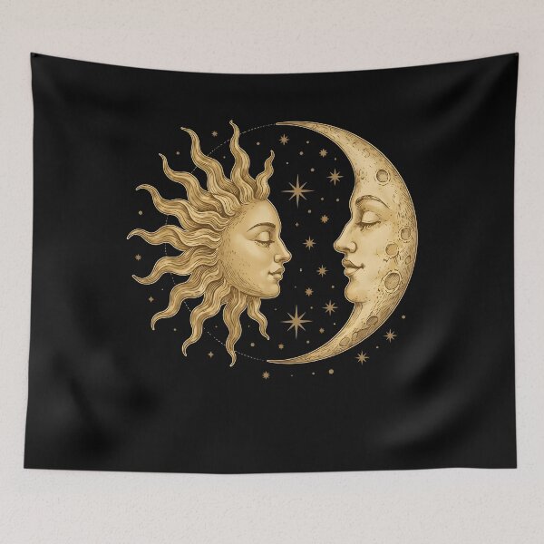 Item preview, Vintage Sun Moon Shirt, Celestial Astrology Graphic Tee, Mystical Cosmic Art Design, Retro Boho Spiritual Gift, Moon Lover Aesthetic designed and sold by Catspeachy.