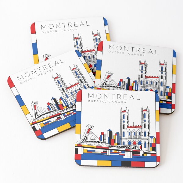 Item preview, Montreal Mondrian style poster 3D designed and sold by CMYKStudio.