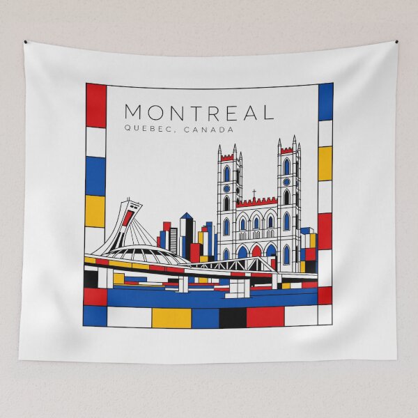 Item preview, Montreal Mondrian style poster 3D designed and sold by CMYKStudio.