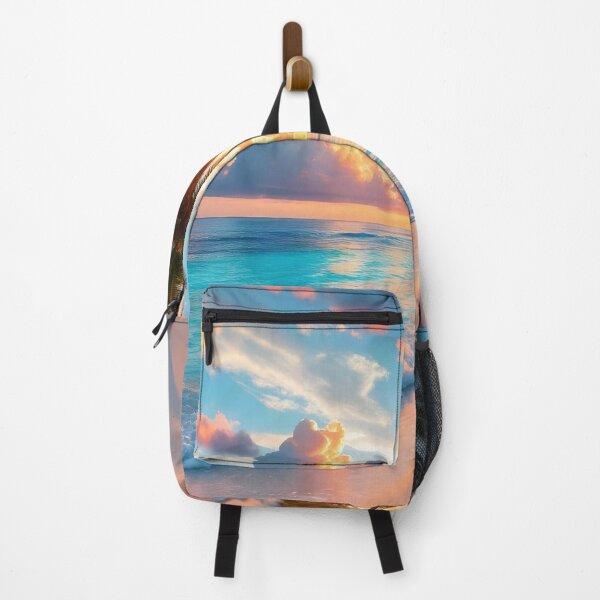 Item preview, Tropical Sunset Beach Paradise – Palm Trees, Ocean & Golden Sky designed and sold by DreamyWallVibes.
