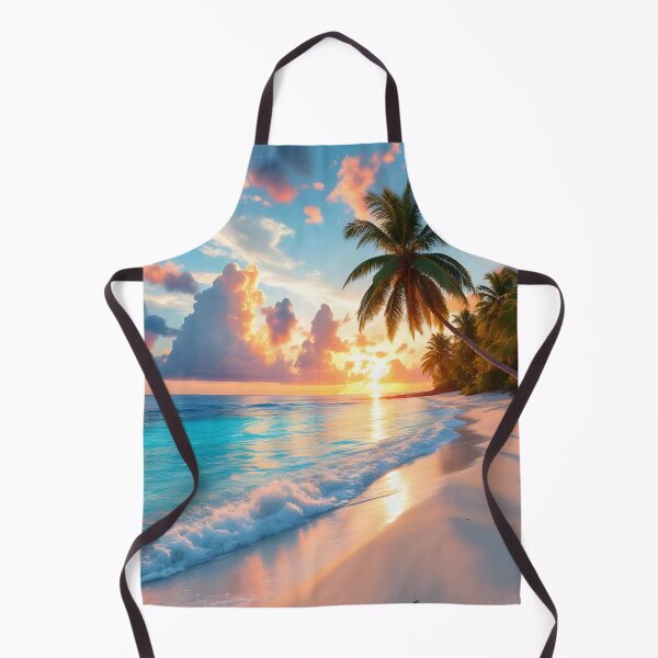 Item preview, Tropical Sunset Beach Paradise – Palm Trees, Ocean & Golden Sky designed and sold by DreamyWallVibes.