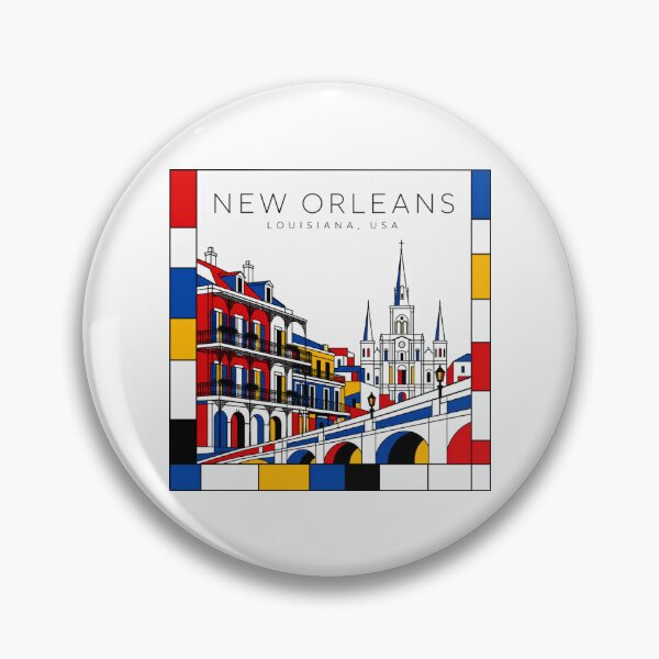 Item preview, New Orleans Mondrian style poster 3D designed and sold by CMYKStudio.