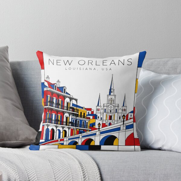 Item preview, New Orleans Mondrian style poster 3D designed and sold by CMYKStudio.