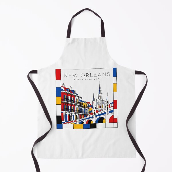 Item preview, New Orleans Mondrian style poster 3D designed and sold by CMYKStudio.