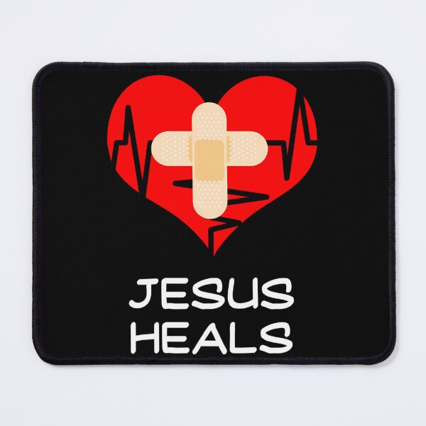 Item preview, Jesus Heals Christian Cross Nurse Heart designed and sold by aox-cc-3oy.