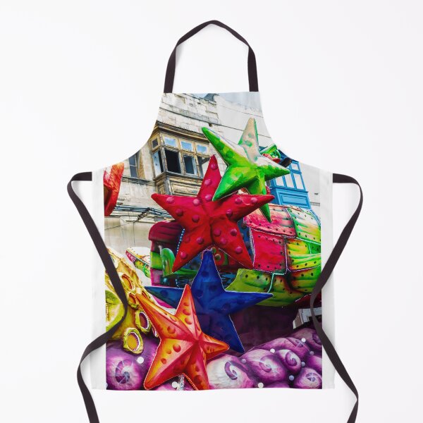 Item preview, Colorful Star Decorations On A Carnival Float During A Street Festival Parade In Historic Town designed and sold by Nmallia.