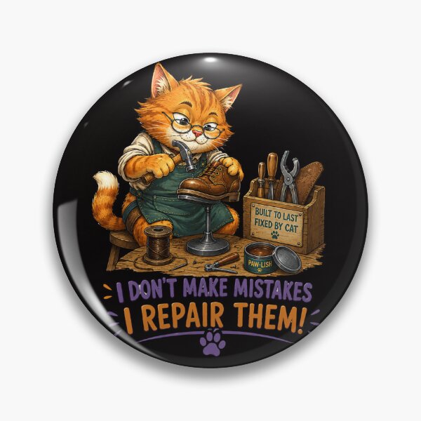 Item preview, Funny Shoemaker Cat – I Don’t Make Mistakes I Repair Them designed and sold by Tadeusz1.