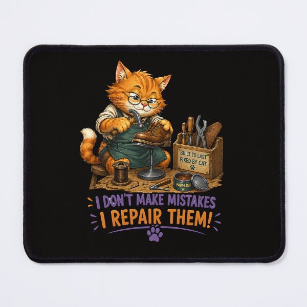 Item preview, Funny Shoemaker Cat – I Don’t Make Mistakes I Repair Them designed and sold by Tadeusz1.