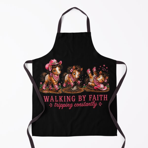 Item preview, Walking By Faith Tripping Constantly Cute Pink Cowgirl Pony Funny Quote designed and sold by PhocoNibict.