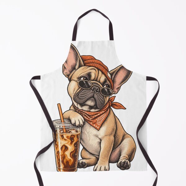 Item preview, Funny Frenchie Shirt, French Bulldog Hipster Dog Drinking Iced Coffee Sunglasses T-Shirt, Coffee Lover Gift, Dog Mom Graphic Tee designed and sold by OUICHA.