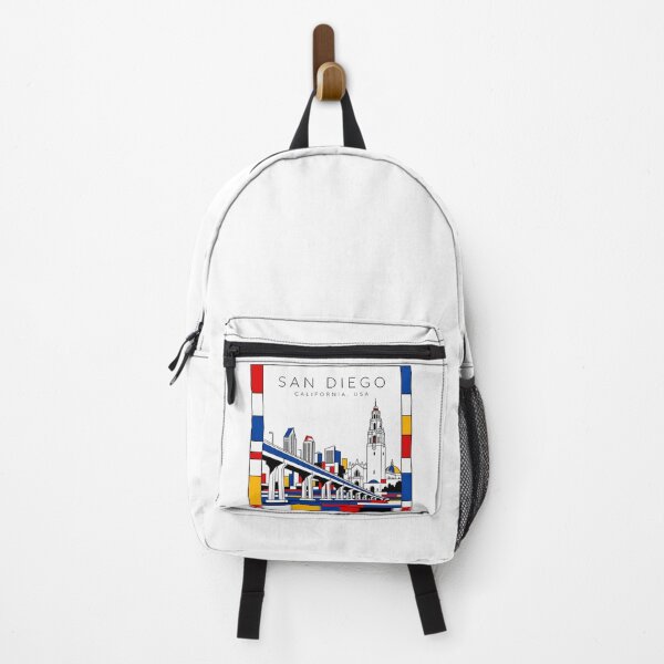 Item preview, San Diego Mondrian style poster 3D designed and sold by CMYKStudio.