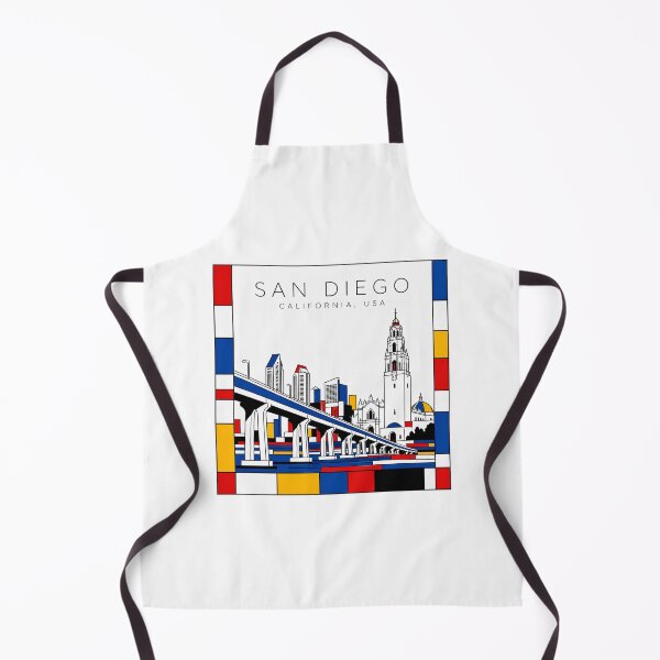 Item preview, San Diego Mondrian style poster 3D designed and sold by CMYKStudio.