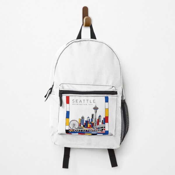 Item preview, Seattle Mondrian style poster 3D designed and sold by CMYKStudio.