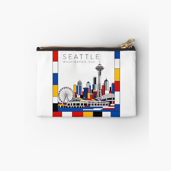 Item preview, Seattle Mondrian style poster 3D designed and sold by CMYKStudio.