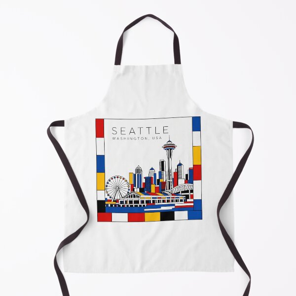 Item preview, Seattle Mondrian style poster 3D designed and sold by CMYKStudio.