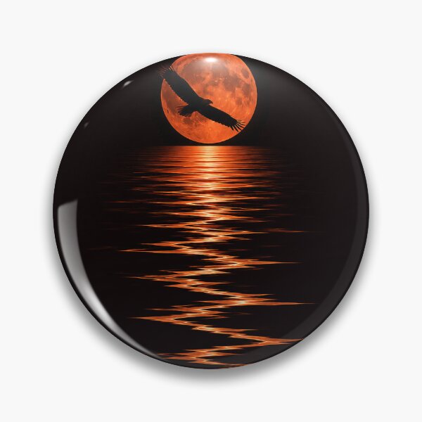 Item preview, The crimson moon's reflection with a soaring falcon designed and sold by GRFORA.