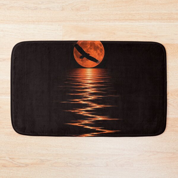 Item preview, The crimson moon's reflection with a soaring falcon designed and sold by GRFORA.